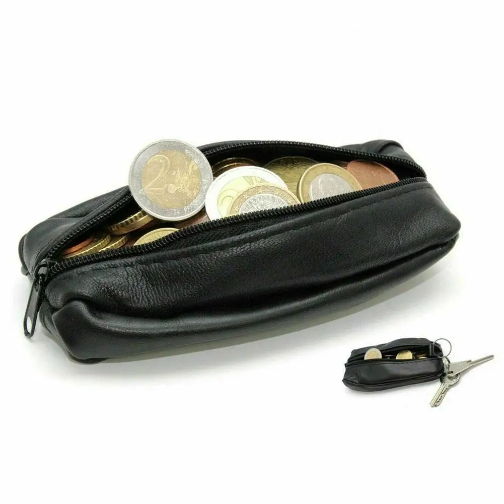 1pc12x6cm 휴대용 까만 동전 지갑 초등 여자 다기능 가방을 열쇠 지갑 가죽 핸드백에 대한 선물 PU 미니 괴로움 F3I7