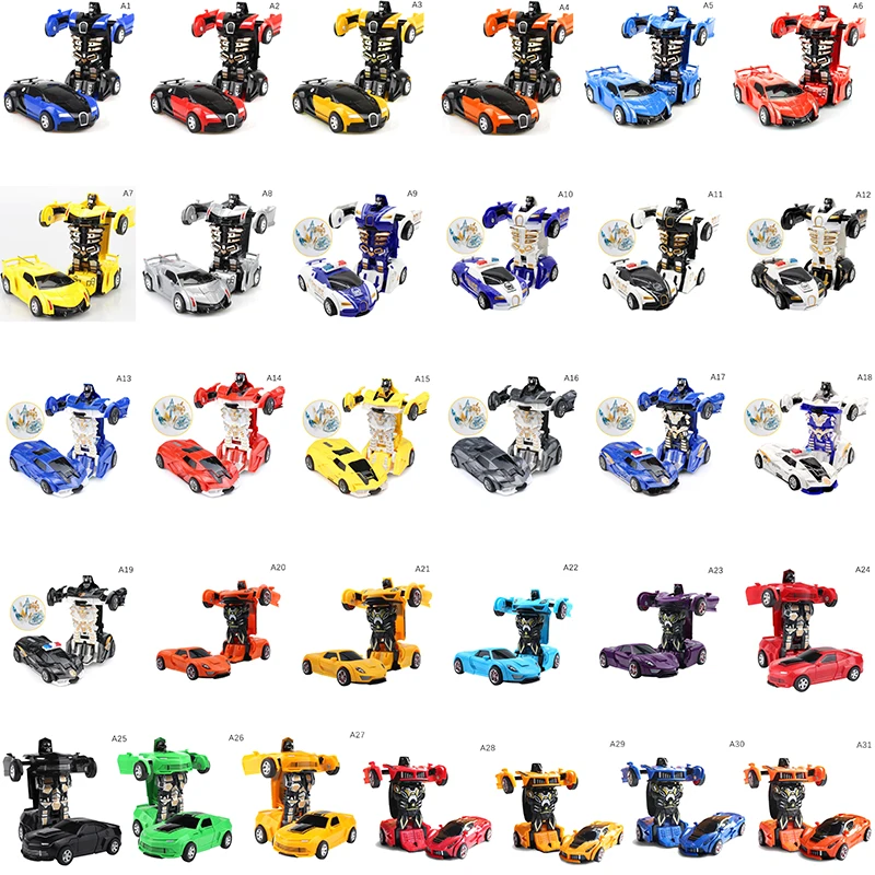1Pc2 1 차 변형 로봇 어린이 소년이 장난감을 야외 스포츠 변형 자동차 로봇 모형 장난감