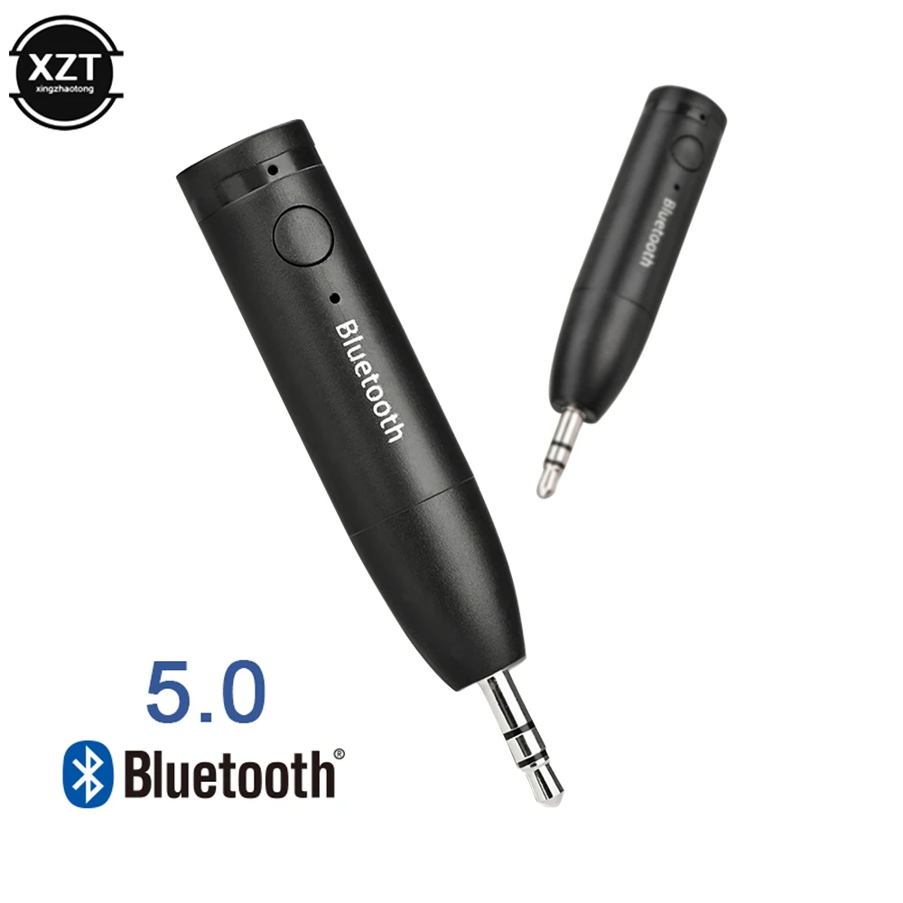 3.5mm 블루투스 5.0 수신기 무선 소형 3.5mm 잭 AUX 핸즈프리 스테레오 음악 오디오 어댑터에 대한 자동차 키트폰 스피커