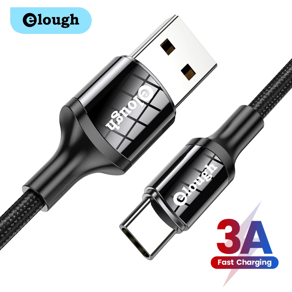 Elough USB 유형 C 케이블 QC3.0 빠른 충전 케이블에 대한 라 9A9C Poco F3X3Realme 삼성 Huawei 스마트폰 충전기 데이터 코드