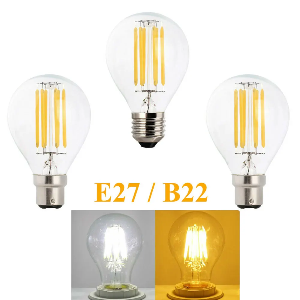 복고풍 LED 필라멘트 램프 빛 E27 2W4W6W8W A60B22 있던 빈티지 에디슨의 전구 Led AC220V 명확한 유리제 쉘