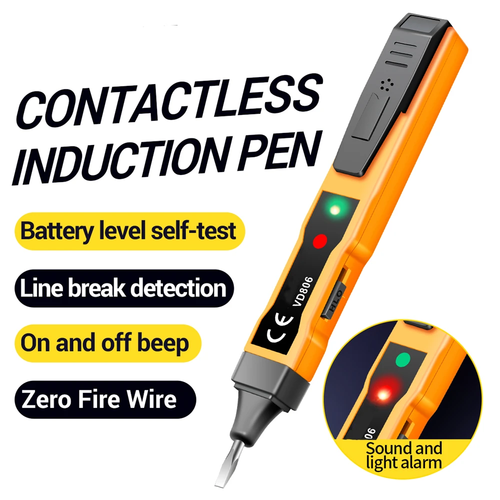 연속 전압 검출기 펜 비접촉식 유도 AC/DC 전압 측정기기 전압 조밀한 펜 배터리 테스트 연필